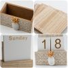 Organize Your Life with This Stylish Wooden Perpetual Calendar - Perfect Office Desk Accessory!