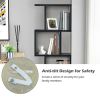 2/3/4 Tiers Wooden S-Shaped Bookcase for Living Room Bedroom Office