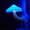 LED Night Lamp Mushroom Wall Socket Lamp White Light Control Sensor Bathroom Bedroom Furniture Decoration Wall Lamp